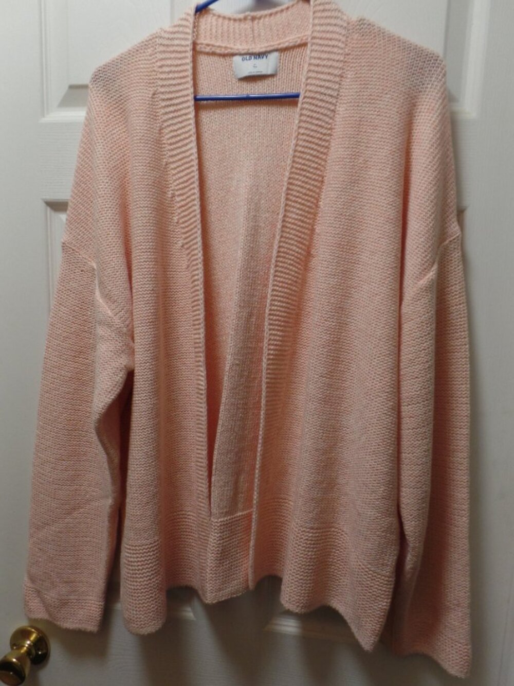 *EUC* Old Navy XL Tall 18 20 Knit Open Cardigan Peach Treat Heather Grandma Look